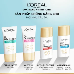 [CHỐNG NẮNG WATERGEL MỚI] Chống Nắng Phổ Rộng Thoáng Da, Kháng Mọi Tác Động UV Defender SPF 50+ PA++++ Loreal